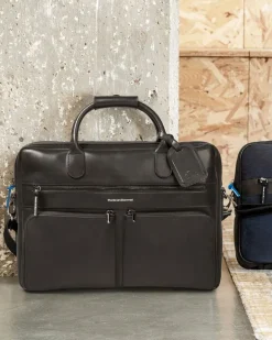 Office bag leer zwart