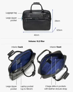 Office sleeve leer zwart