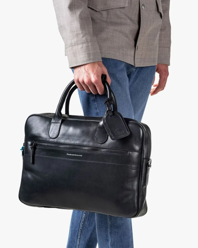 Office sleeve leer zwart