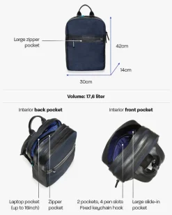 Rugzak textiel blauw